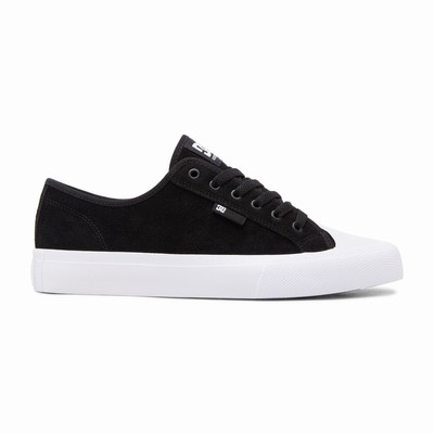 DC Manual S Suede Men's Black/White Skate Shoes Australia VFS-928